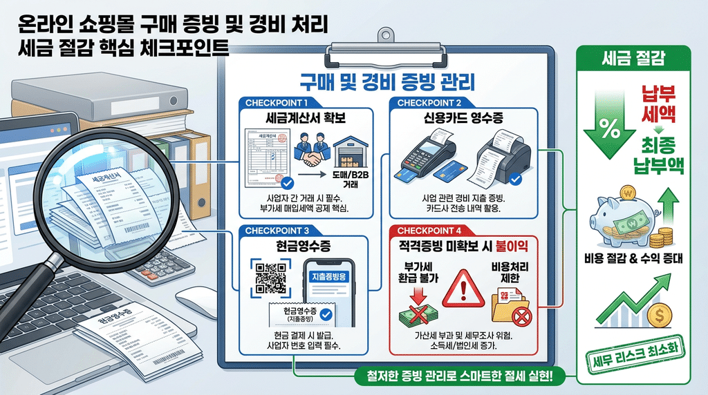 온라인쇼핑몰 매입증빙과 비용처리, 세금 줄이는 핵심 체크포인트는?
