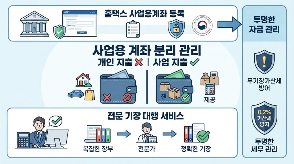 사업용 통장 분리 관리와 전문 기장 대행의 이점